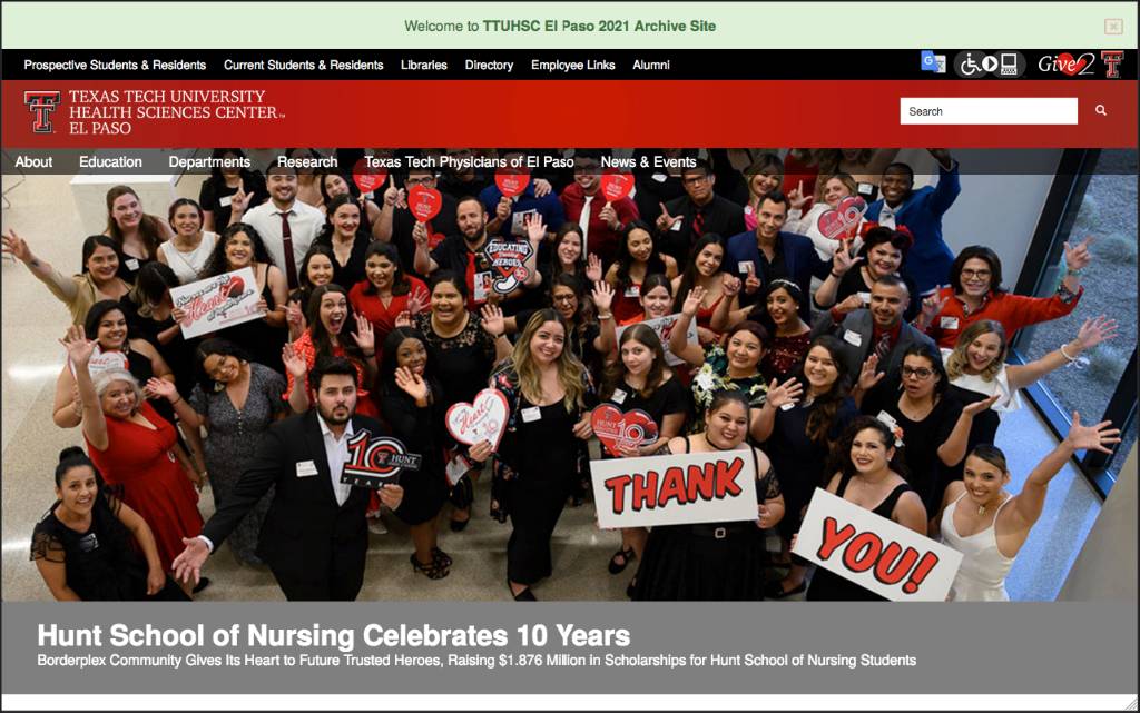 New TTUHSC El Paso Websites